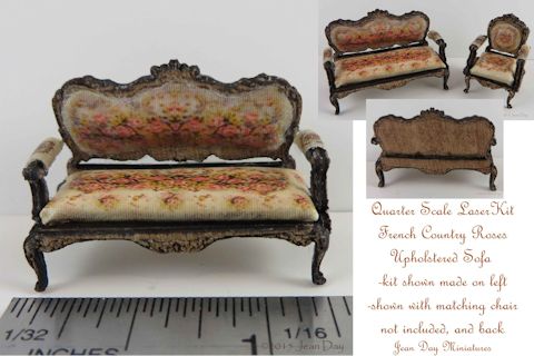 French Country Upholstered Sofa 1:48 LC012