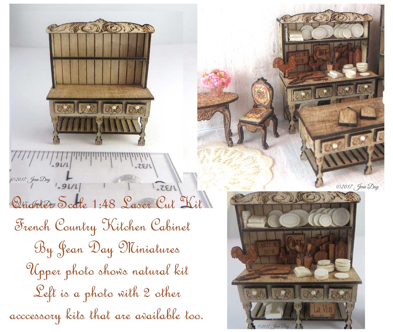 Jean Day Doll House Miniatures, Laser Cut Kits, Laser Cut Cotton  Lace,Clothing Kits, Doll Kits, Doll House Accessories, 1:12, 1:48 scale
