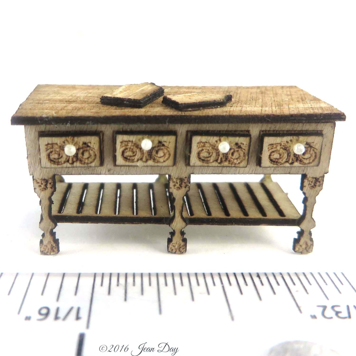 French Country Kitchen / Shop Worktable 1:48 LC045