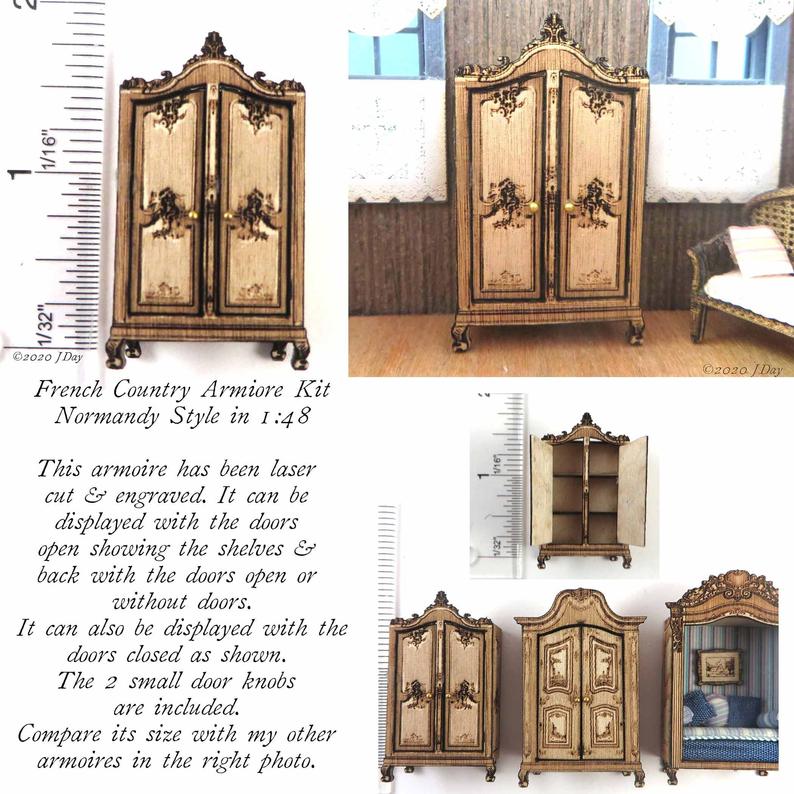 Normandy Style Armoire 1:48 LC055