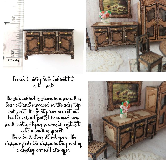 French Country Side Cabinet 1:48 LC167