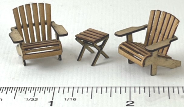Adirondack Chairs and Table 1:48 LC507