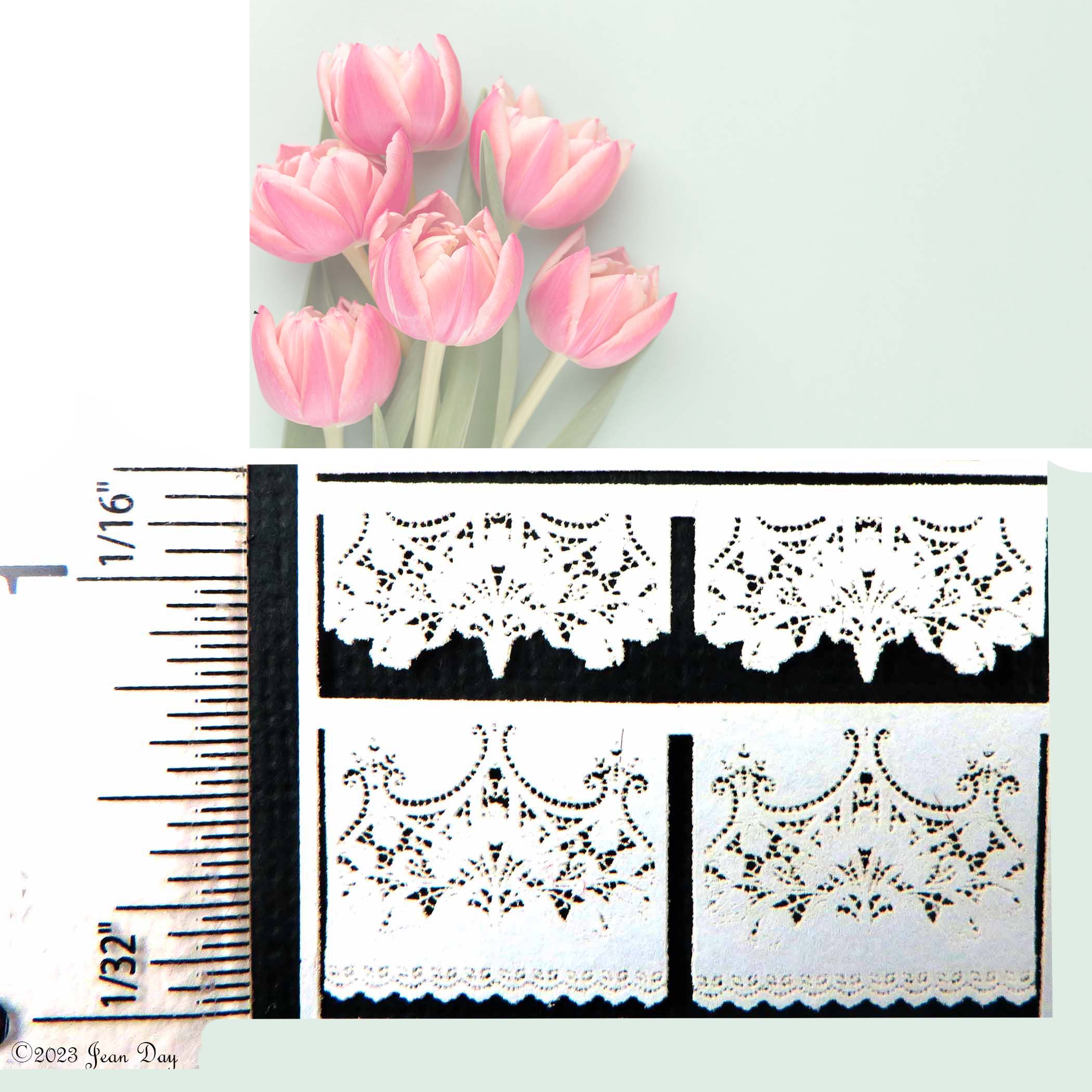 French Tulip Curtains 1:48 scale PL242